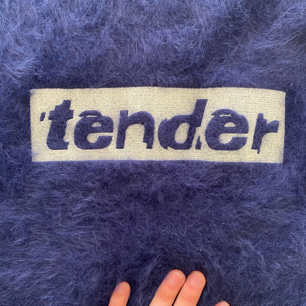 Alexander Wang 2016 Runway Navy Tender Embroidered Fuzzy Mini Sweater Dress S - Picture 3 of 8